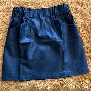 Zara Small Black Leather Skirt